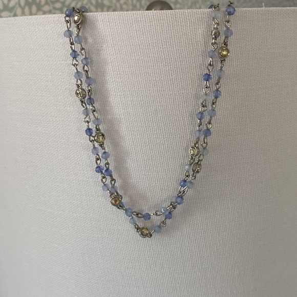 Blue Beaded Necklace - 11” when doubled / 23” Long Closed / 45” Total Length - Picture 11 of 11
